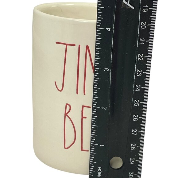 Rae Dunn Artisan Collection Jingle Bells Ceramic Candle holder 4.25" Off-White - Picture 4 of 6